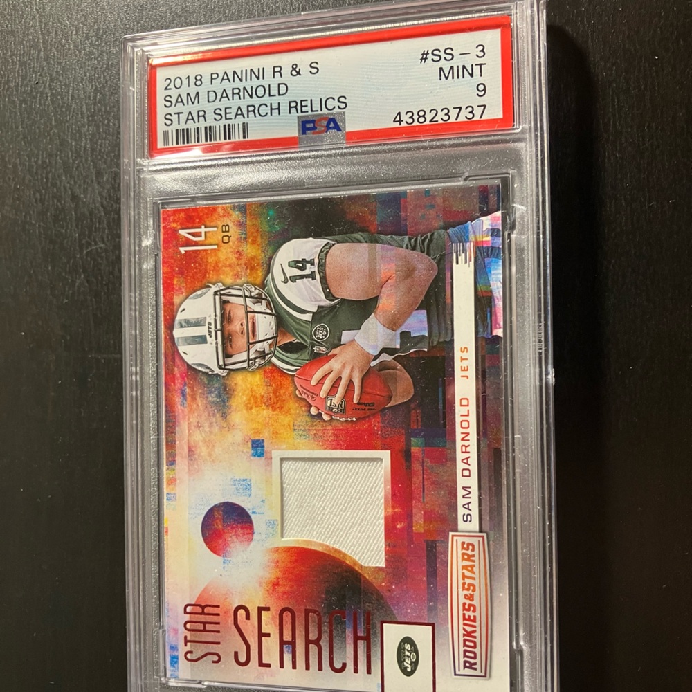 2018 Sam Darnold R&S Star Search Relics RC #SS-3 Jets PSA 9
